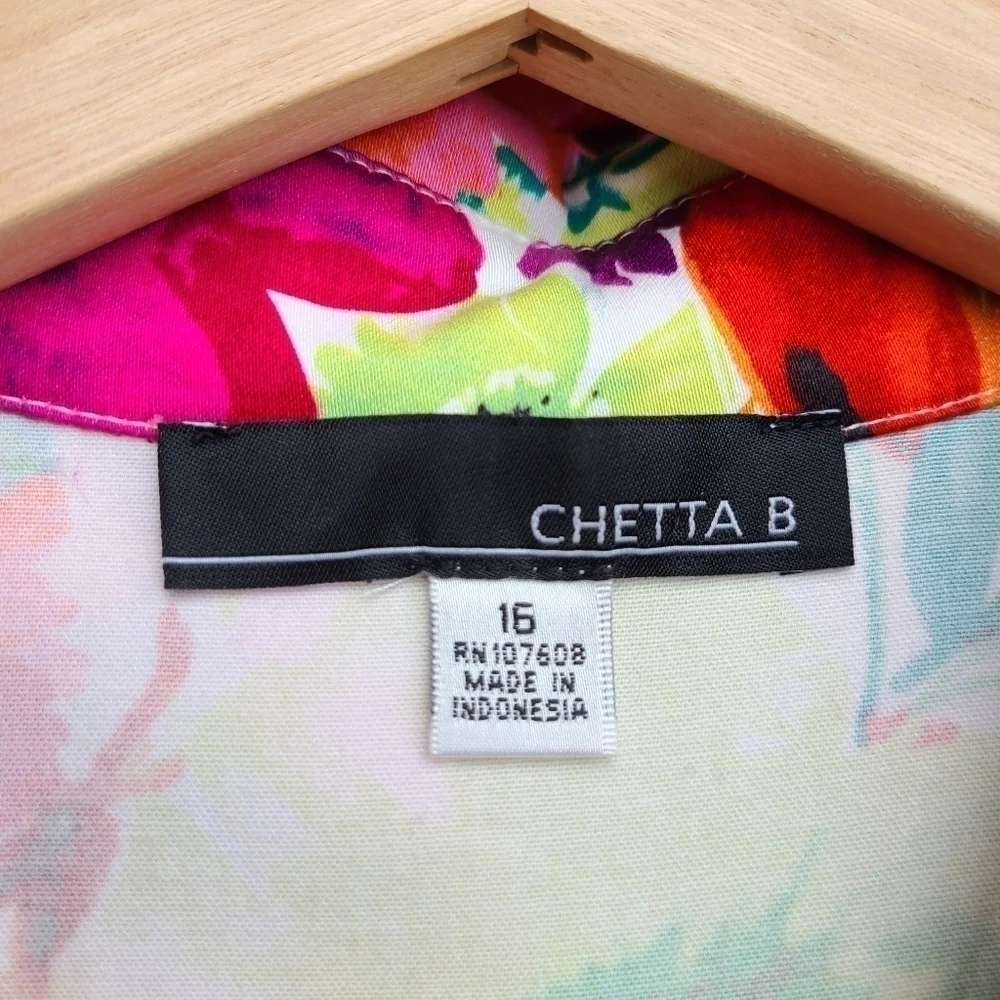 Cheeta B Classic Floral Button-down Polo Collar Dress, Flared, Size Large / XL